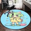 1pc Anime Cat Round Carpet Office Chair Mat, NonSlip Rug for Home Decor, Seasonal Gift, Suitable for Office