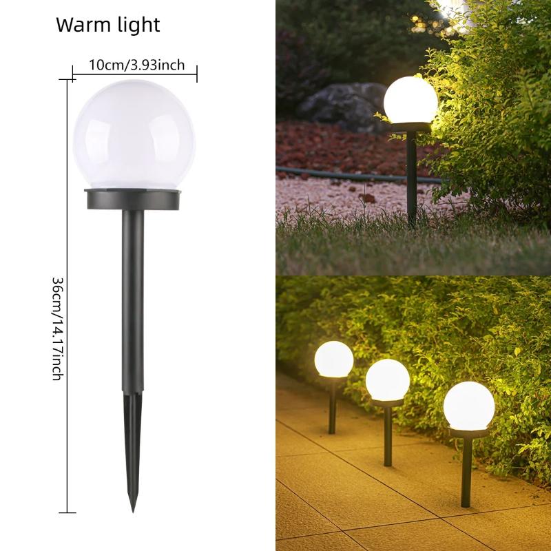 Waterproof Solar Garden LED Sphere Light 1PC Outdoor Decor Lamp for Patio Walkway Balcony Landscape Decoration