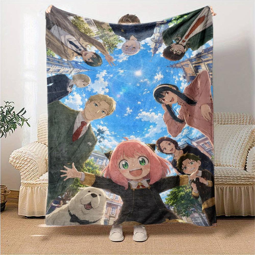 Spy X Family Print Flannel Blanket High Quality Warm Comfortable Cover for All Seasons Perfect for Gifts Home Decor
