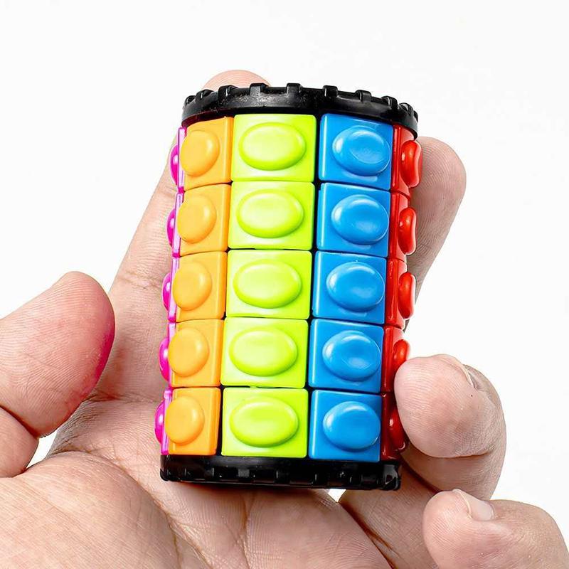 Creative 3D Rotate And Slide Puzzle Cylinder Cognitive Cubes Montessori Educational Gift For Boys Girls Kids Teens Adults