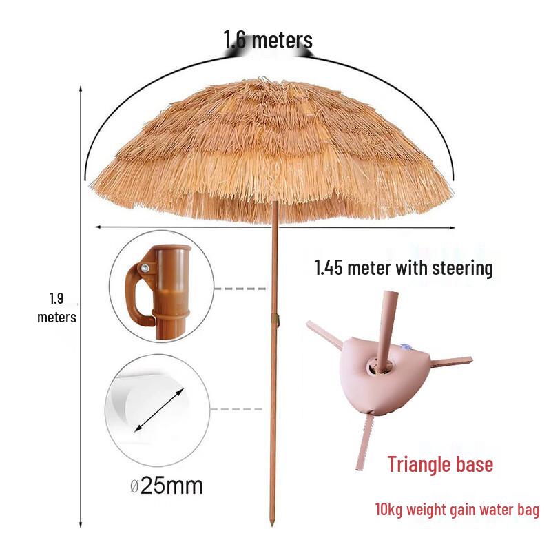 Lion Search Faux Straw Sun Umbrella