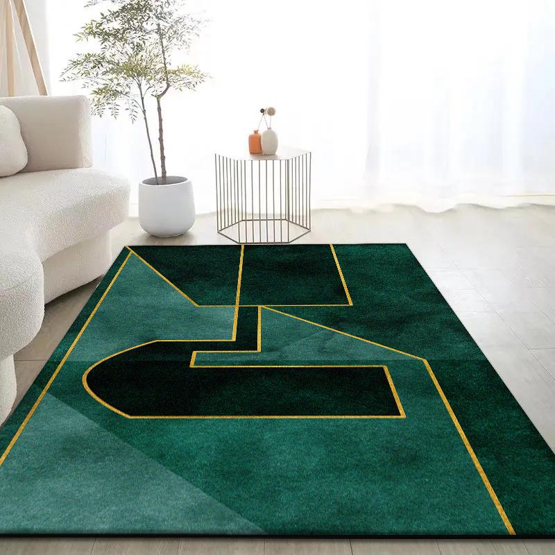 Modern Minimalism Carpet for Living Room Abstract Decoration Large Carpets Green Non-slip Bedroom Rug Washable Coffee Tables Mat