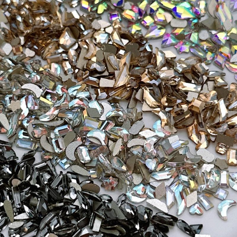 100Pcs/set Elegant Rhinestones 3D Nail Art Crystal Rhinestones Nail Tips Decor
