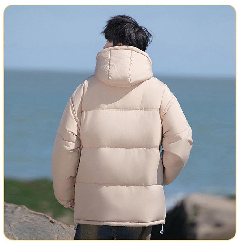 Cross-border E-commerce Fashion Couple's Short Down Jacket - White Duck Down, Windproof, Warm, Thick, Stand Collar, Winter Style