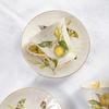 European Lemon Espresso Cups Retro Elegant Ceramic Tea Cup Set Dessert Plate Spoon Drinkware Gold Edged Tea Set