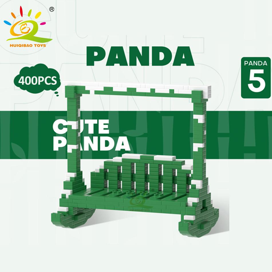 Non-Toxic Diy Cute Panda Shape Micro Model Building Blocks Set City Creativity Zoo Animal Mini Bricks Toys For Children Kid Gift