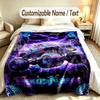 Monster Truck Theme Custom Blanket Personalized Name & Text Customized Soft Warm Throw Blanket Home Decor