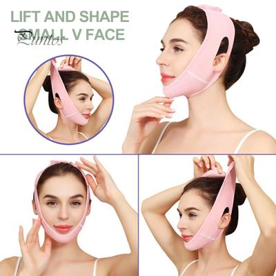 Women Chin Strap with Adjustable Fastener Tape Soft Breathable Double Chin Reducer Beauty Face Sculpting Bandage