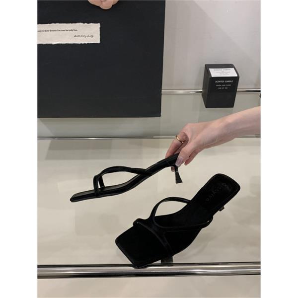 

Модные резиновые шлепанцы, женские тапочки, женские каблуки, низкий флоковый люксовый слайдер, квадратный носок, гавайские, высокие, дизайнерские, ПУ, римские, тканевые, ПУ 35