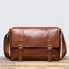 Retro Genuine Leather Men'S Bag Men'S Cowhide Shoulder Bag Women'S Vegetable Tanned Leather Diagonal Span Backpack Large Capacity A4 Bag