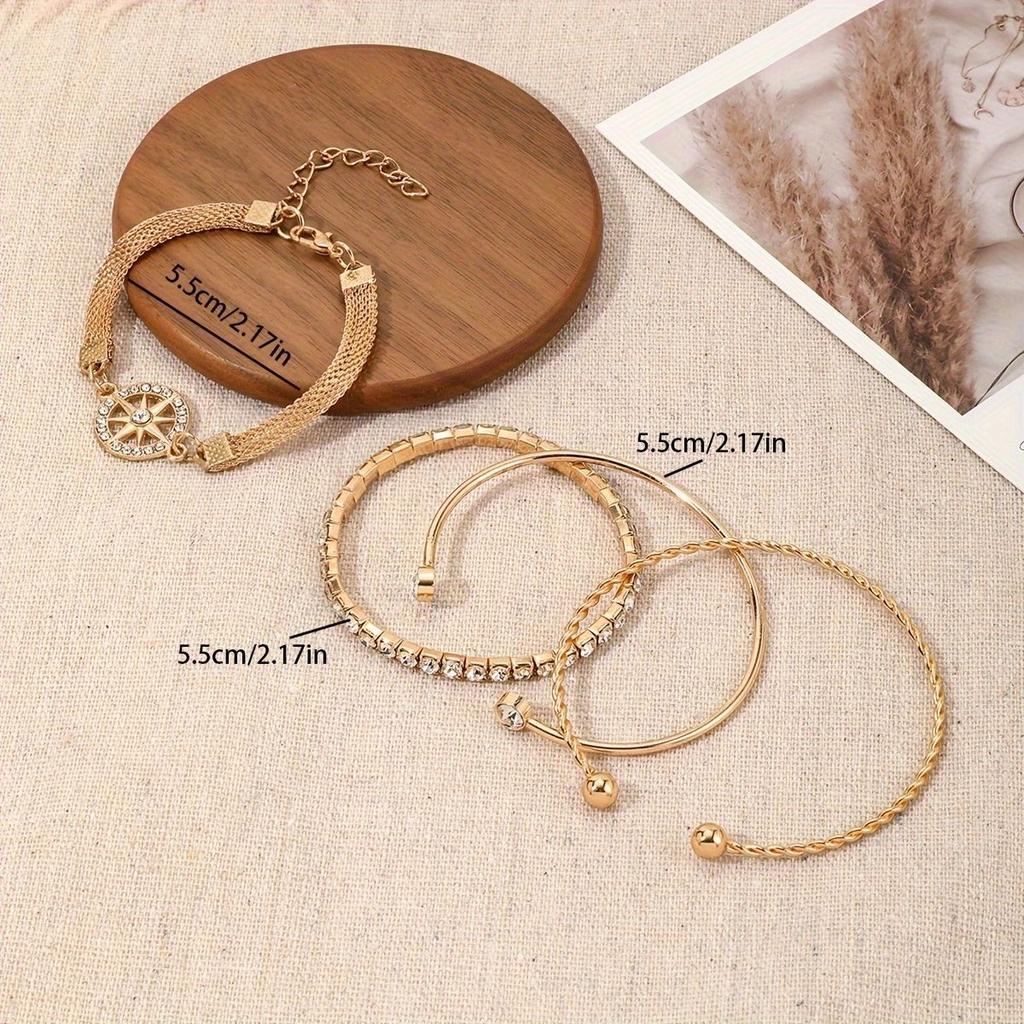 Bracelet set European and American multi-layer retro diamond-encrusted twist bracelet simple bracelet bracelet