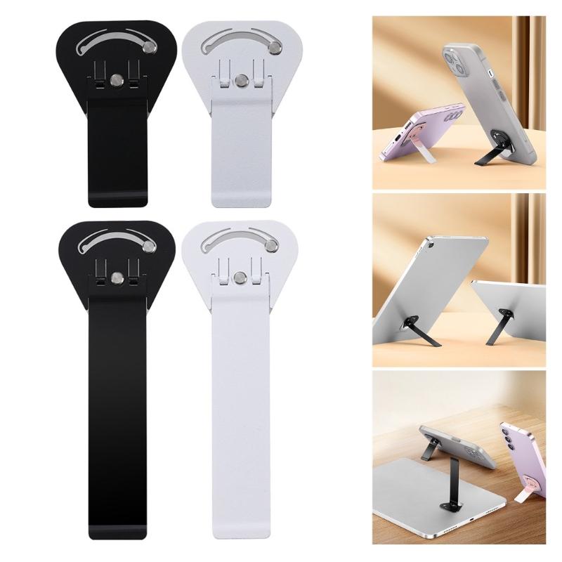 360 Degree Adjustable Kickstand Foldable Phone Mount Easy Stick On Tablet Support Stainless Steel for Work Entertainment