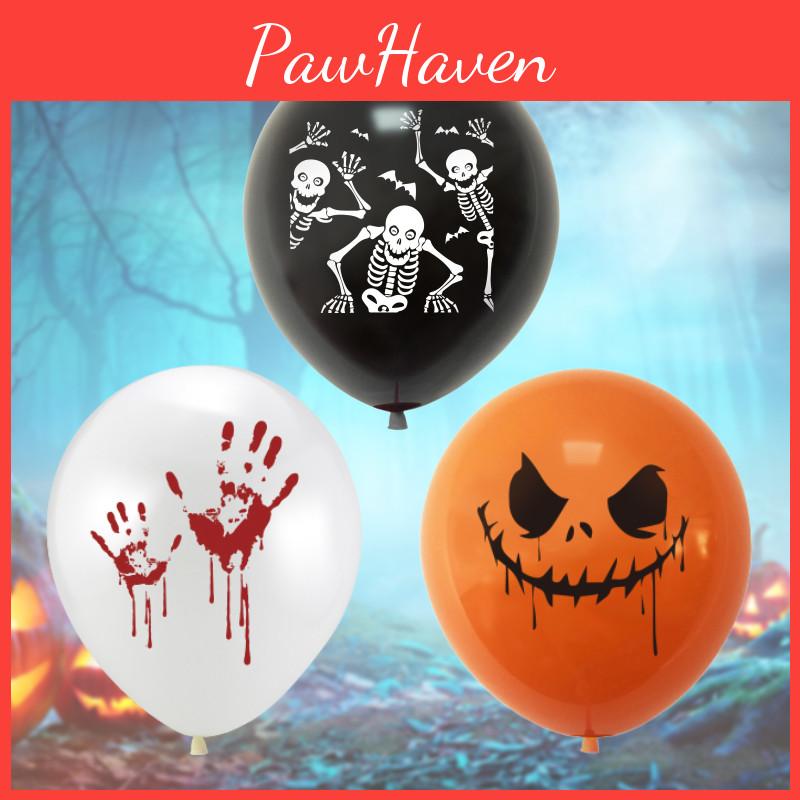 Unique Halloween Balloon Decorations Latex Balloons In Orange White And Black