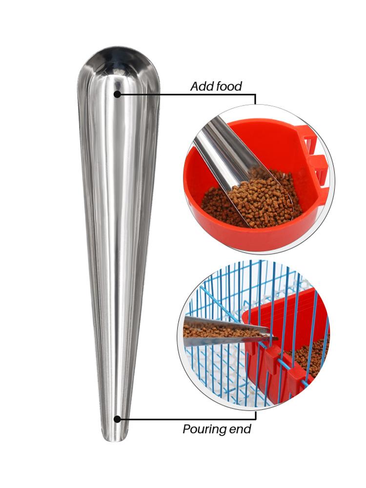 1pcs Stainless Stainless Feeder Bird Feeding spoon chick Feeding Spoon Pet Parrot Bird Cage Food Spoon Feeding Tools Supplies