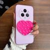 Heart Shape Suction Cup Phone Case for Realme 14 Pro 5G,14 Pro+ 5G Semi Transparent Matte Shockproof Soft TPU Cover