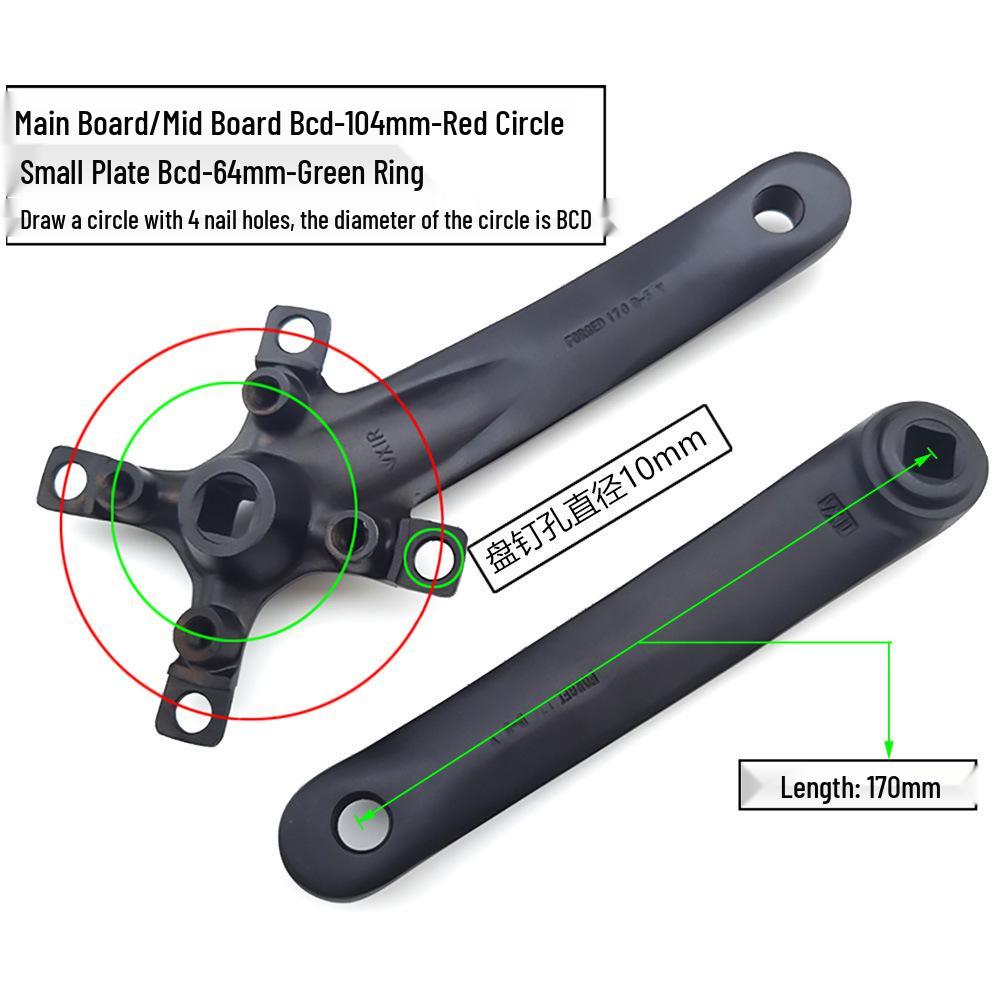 Mountain Bike Chainring & Crank Arm Repair Part - Single/Double/Triple Chainring, Four-Arm, BCD64-104mm