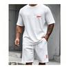 Completo estivo da uomo a due pezzi, manica corta, pantaloncini, sottile, casual, traspirante, indossabile all'aperto