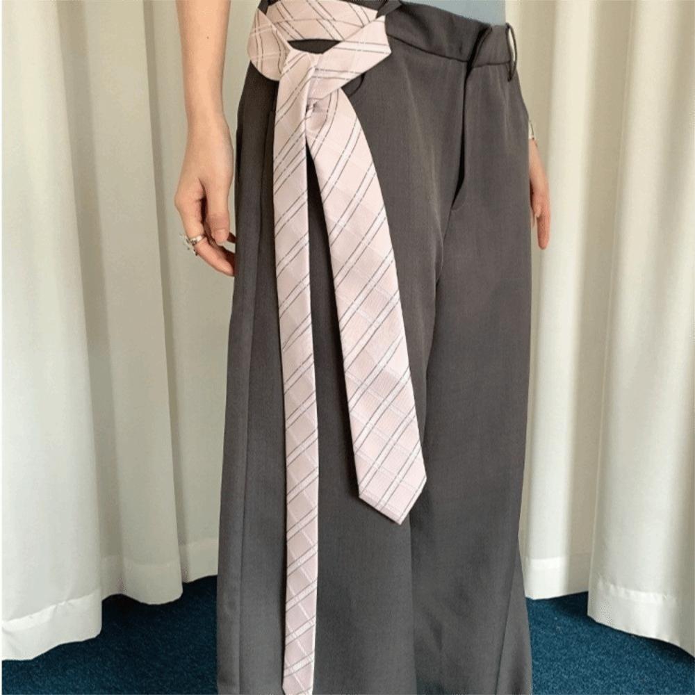 Pink Striped Tie Cloth Shirt Tie Decoration Simple JK Uniform Necktie Uniform Suit