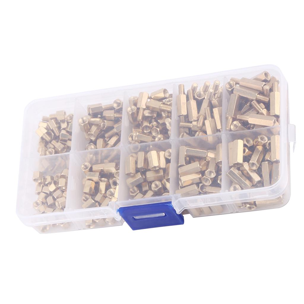 300pcs M3 Brass Standoffs Hex Male Female & Female Female Stand Off DIY Set for Motherboard