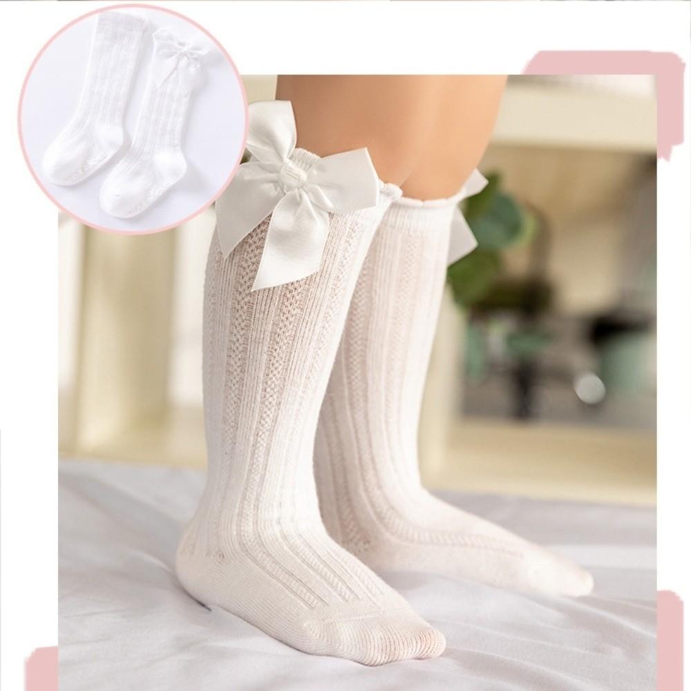 6 Pairs Soft Baby Knee Socks Breathable Big Bow Hosiery Fashion Kids Socks  Girls Wear