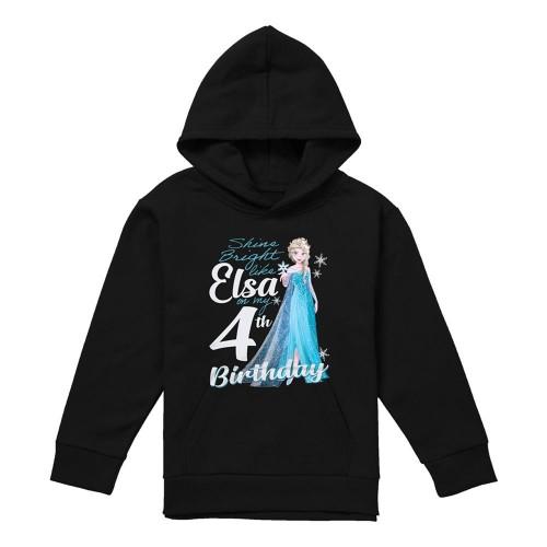 Frozen Childrens/Kids Bright Like Elsa Heather 4th Birthday Pullover Hoodie