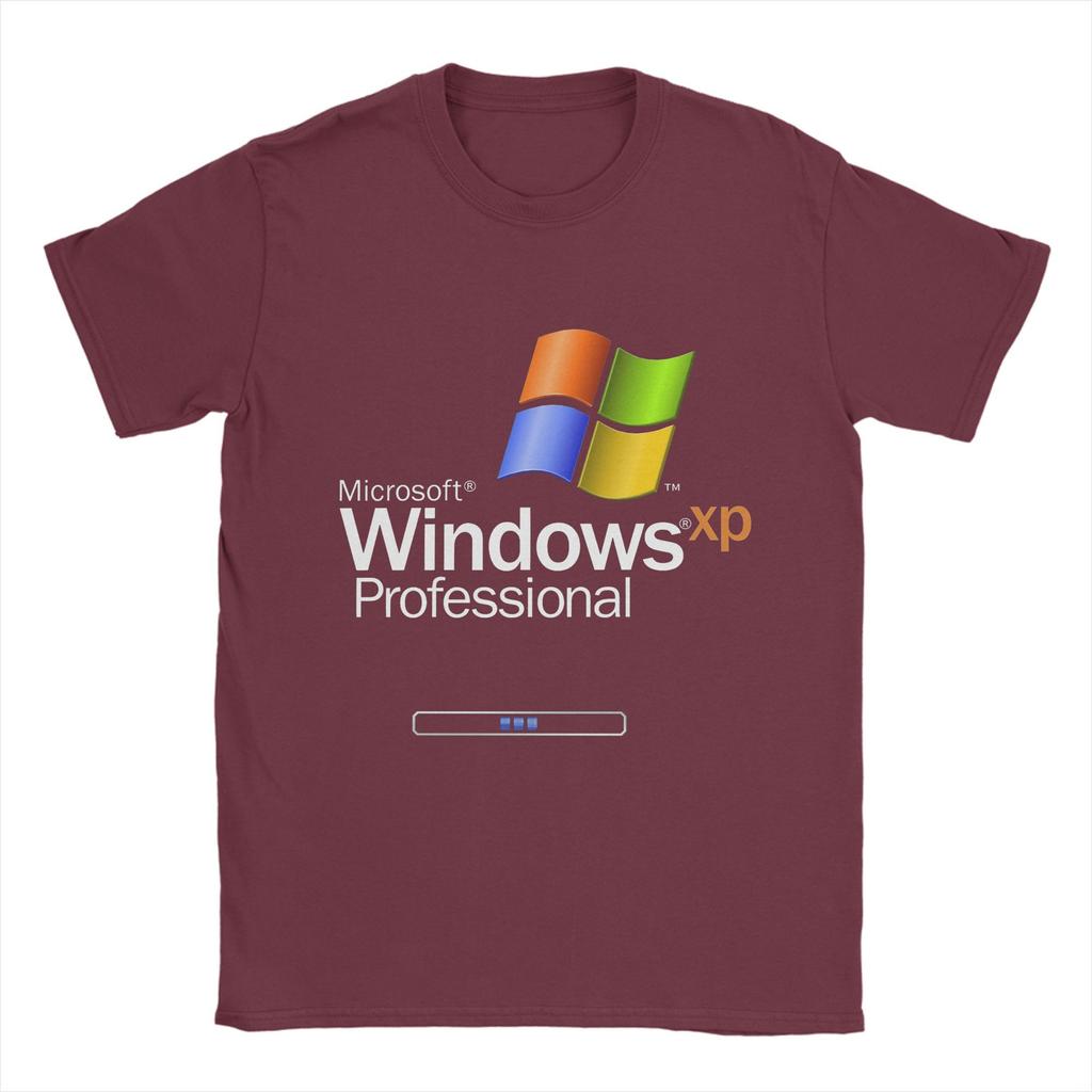 Koszulka Męska Windows Xp Vintage Bawełniana Koszulka Okrągły Dekolt Krótki Rękaw T-Shirt Dorosłe Topy