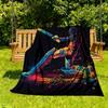 1pc Cricket Batting Flannel Blanket, Comfortable and Warm Blanket, for Camping Sofa Bed and Couch Office034