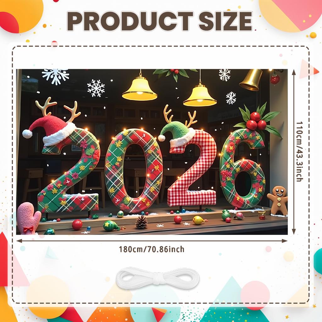 Merry Christmas Banner Wreath Snowman Snow Scene Xmas Party Decoration Backdrop 2026 New Year Event Photo Background Props