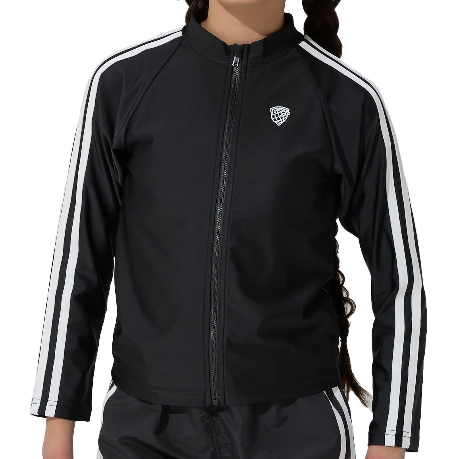 

Beams School Kids Long Sleeve Rash Guard with Side Stripes (124252), Black