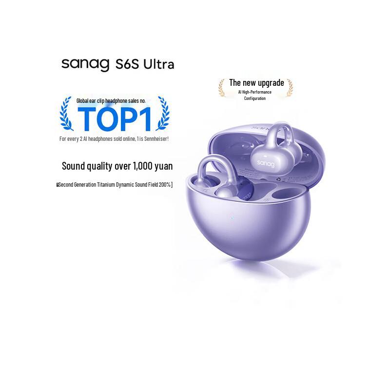 Sennar S6SUltra AI Sport Open-Ear Clip Bluetooth Headset