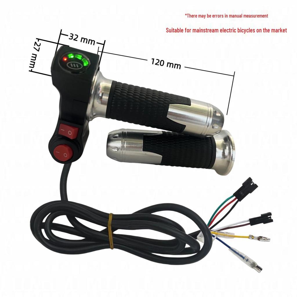 Four-Light Rice Grain Switch & Voltage Display Electric Vehicle Throttle Grip