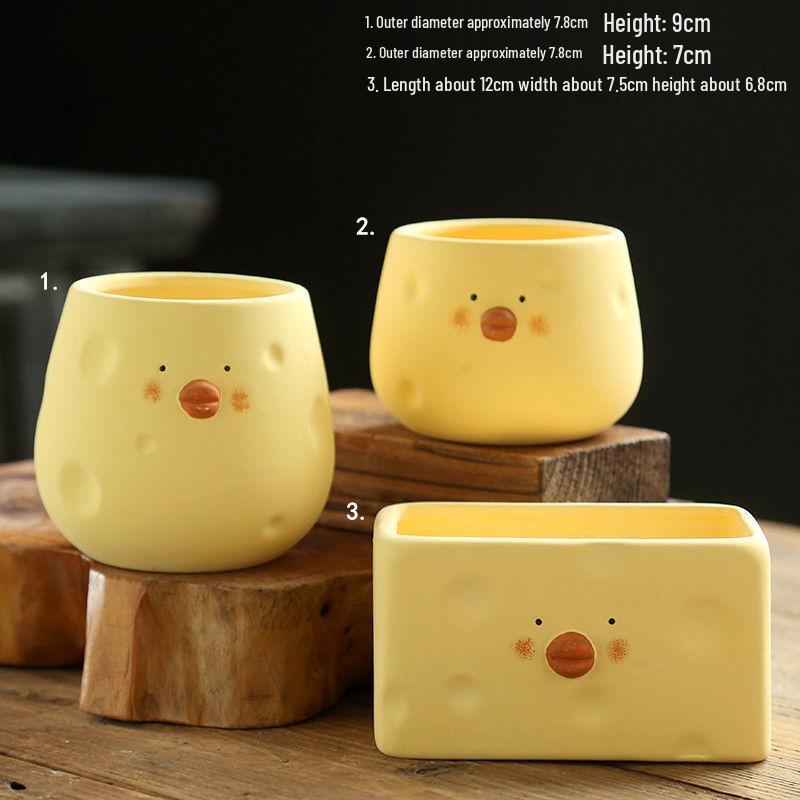 Breathable Ceramic Indoor Succulent Planter Set - Creative Small Flower Pots