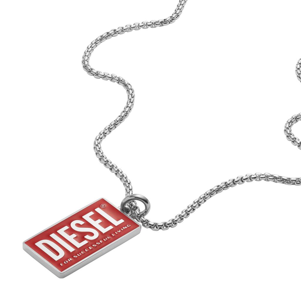 Diesel Dog Tag Pendant All Stainless One Stainless No Gemstones Necklace, Gender, Steel, Size, Steel,