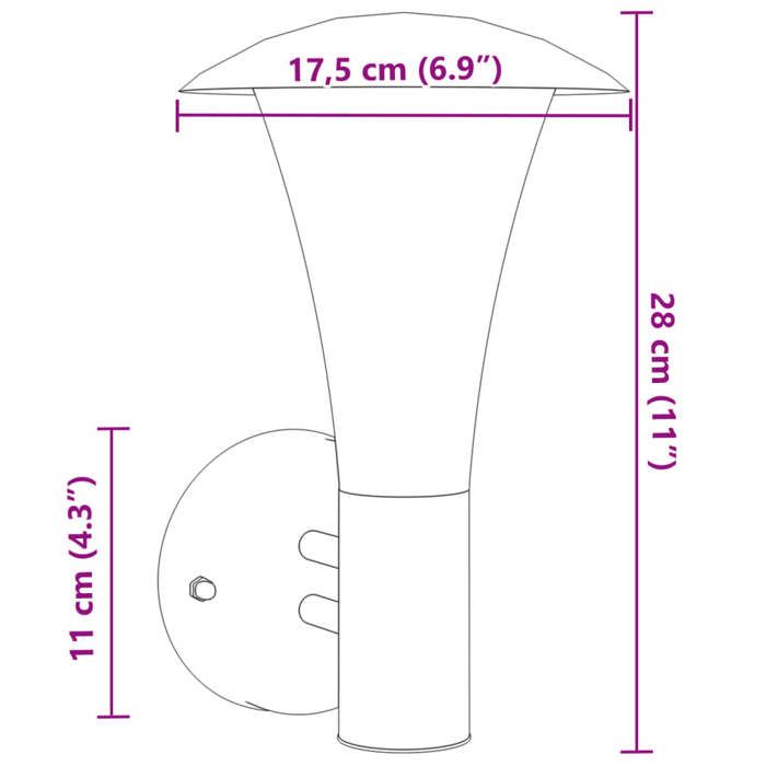 VidaXL Appliques murales d'extérieur 2 pcs noir acier inoxydable, éclairage mural d'extérieur, lampe murale de jardin, 4006241