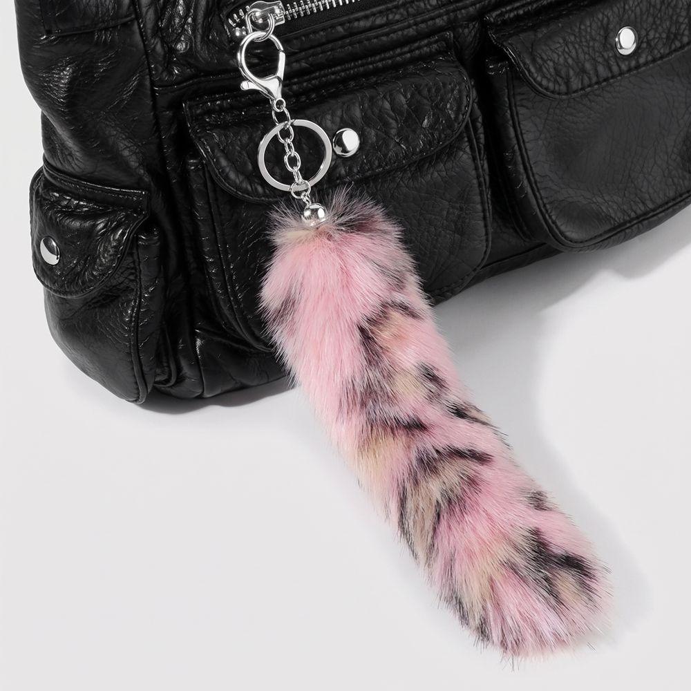 Long Hair Fur Tails Pendant Hanging Plush Tail Keyring Fashion Bag Charms Women Ladies