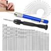 57/21pcs Pin Vise Hand Drill Bits Micro Mini Twist Drill Bit Set 0.5-3mm with 1 Pc Pin Vise Rotary Tools for Wood Jewelry Plasti