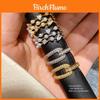 18k Gold Plated Zircon Geometric Open Ring For Women Jewelry Accessory