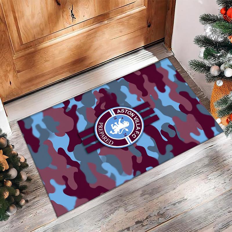 Tappeto in Velluto di Cristallo con Stampa Calcio Aston Villa, Comodo Assorbente d'Acqua Antiscivolo Tappeto per Pavimenti Interni