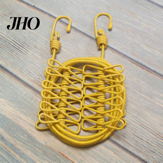 Lightweight Drying Line Portable Clothesline with 12 Clips Heavy Duty Laundry Rope Bathroom Room Indoor Outdoor Camping Travel Clothes