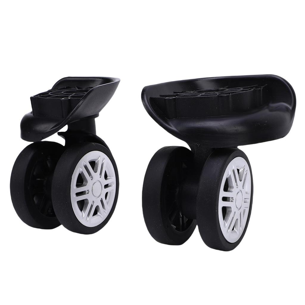 2pcs Luggage Suitcase Wheels Black Universal Rotation Quiet Double Row Casters for Spare Parts