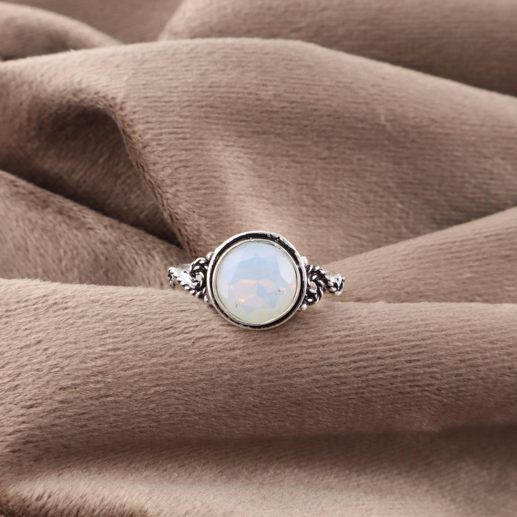 Attractive Milky Opal Handmade Jewelry Ring, 925 Sterling Silver Gemstone Dainty Ring, Gift For Mother