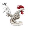Spooky Gothic Home Ornament Halloween Skeleton Rooster, Lifelike Chicken Decoration, Animal Festival Gift for Collectors Bone Statue Desktop