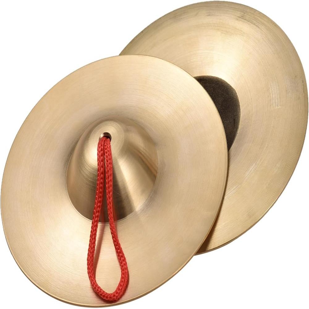 2PCS 5.9Inch Brass Cymbals Brass Color Hand Cymbals Musical Instrument Band Performance