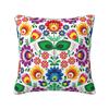 Colourful Flowers Polish Floral Pattern Cushion Cover 40x40 Cm Velvet Polyester Throw Pillow Case For Sofa Home Decor Pillowcase