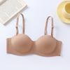 Simple Smooth Small Breasts Gather Without Steel Ring Bra Medium Thick Cup Comfortable Upper Support Seamless Bra