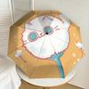 Fluffy Cat Dandelion Umbrella: Cute Design with Automatic Opening & Closing, Lightweight and Durable  019