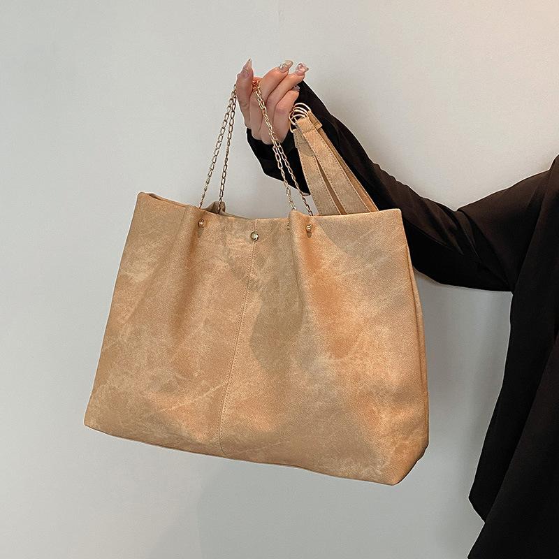 Nowa Europejska i Amerykańska Retro Miękka Skórzana Torebka Torba Damska Duża Pojemność Prosta Torba na Ramię Jednolity Kolor Torba Tote
