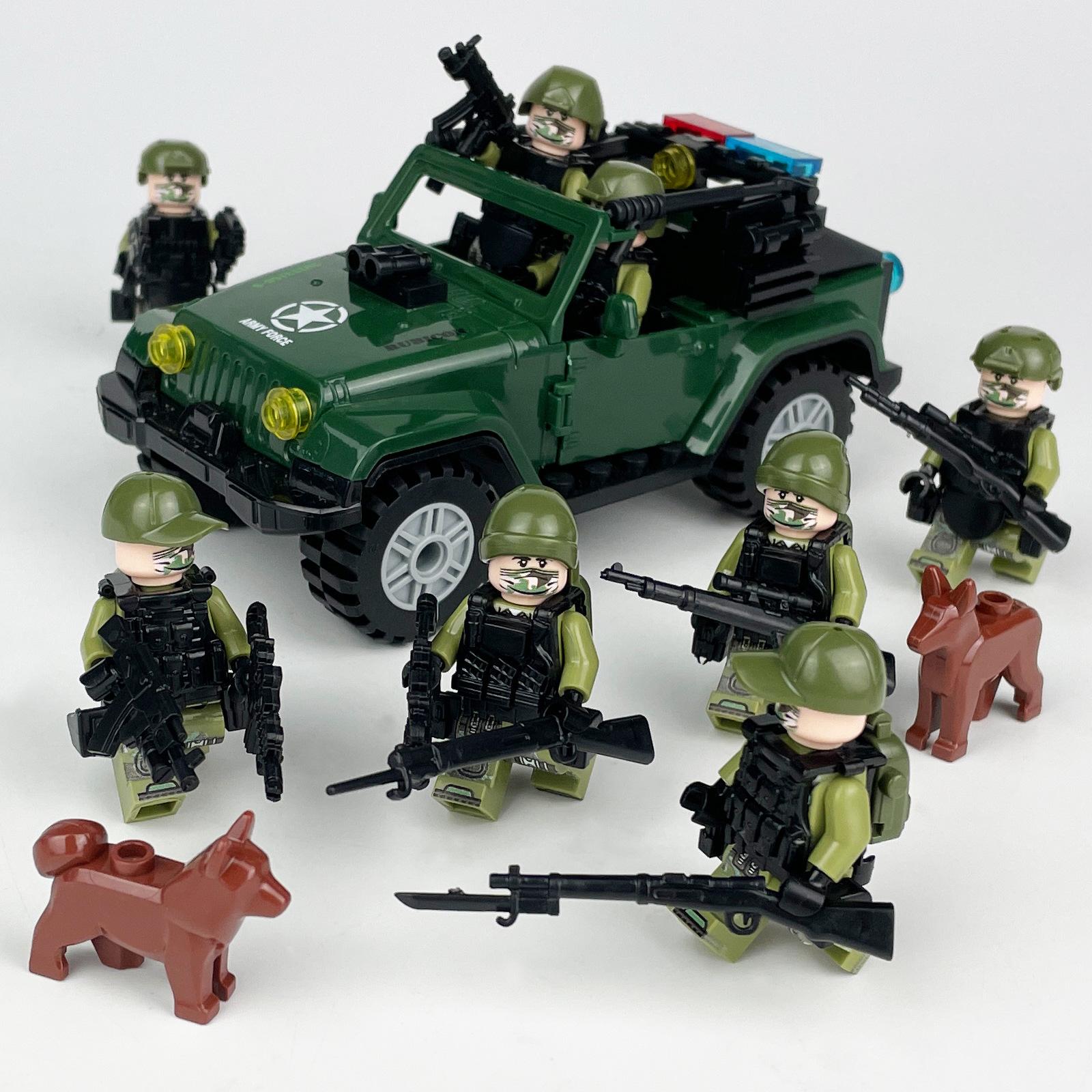 

M-9 Армейский Зеленый Автомобиль Игрушка Детская Специальная Полиция Строительные Блоки Игрушка Антитеррористическая Кукла Строительные Блоки