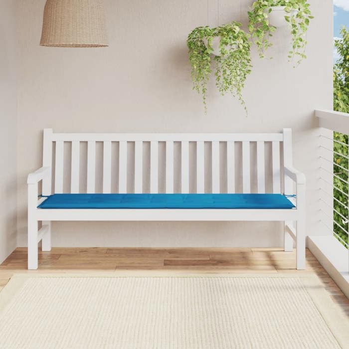 VidaXL Coussin de banc de jardin bleu 180x50x3 cm tissu oxford 43204