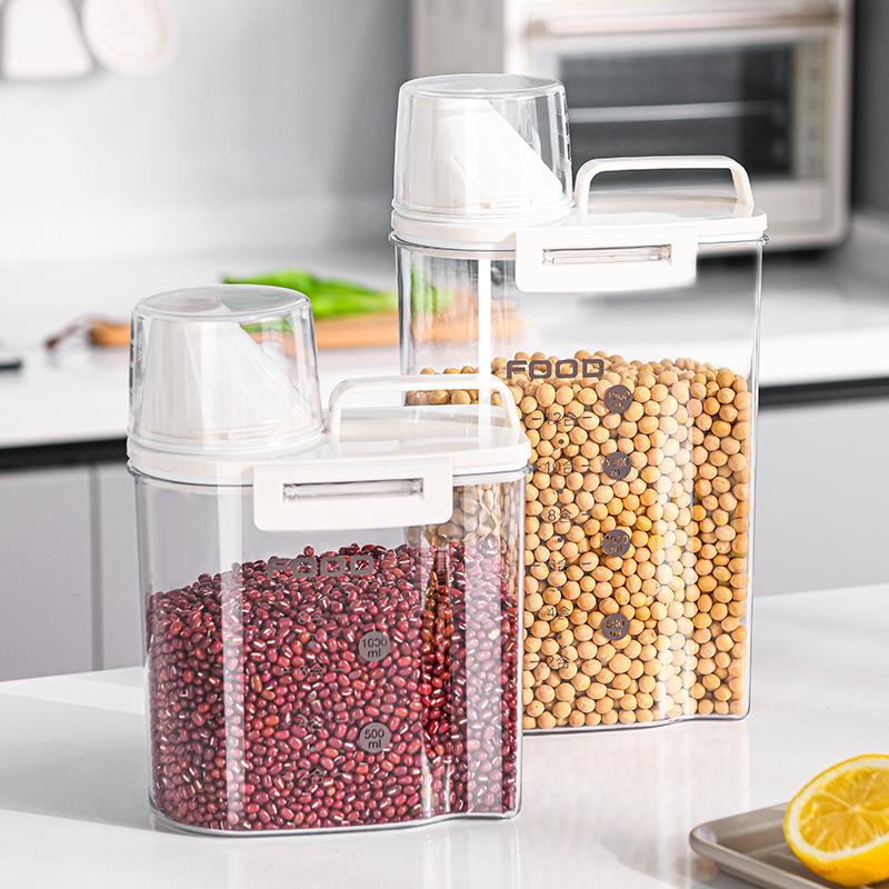 New Sealed PET Food-Grade Plastic Kitchen Storage Jar: Insect & Moisture-Proof, Portable, Transparent.